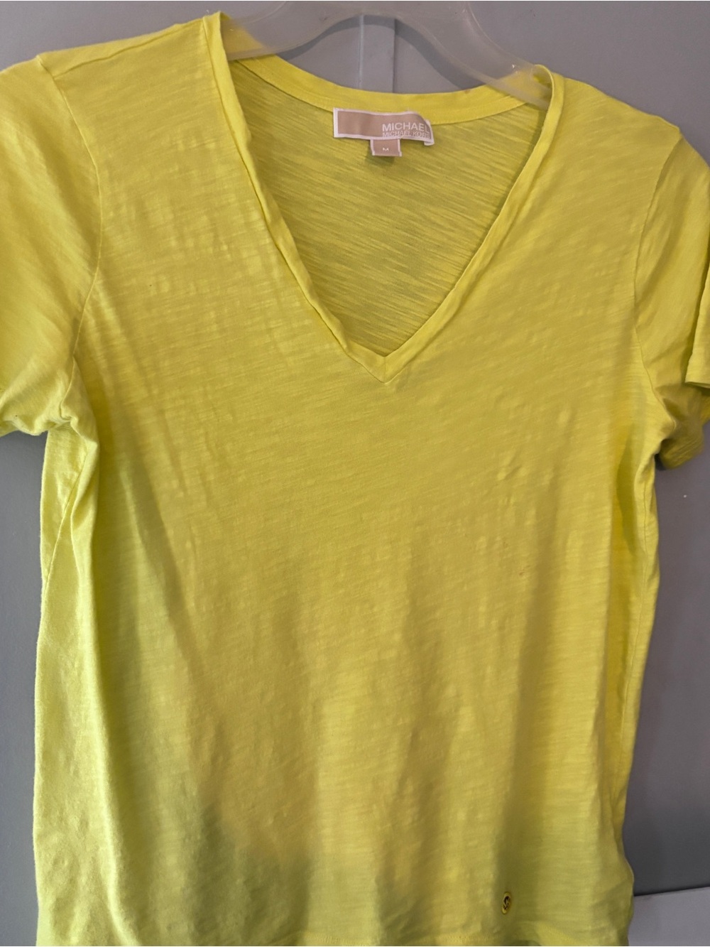 Michael Kors Bright Yellow Crewneck Sweatshirt with Gold Nameplate